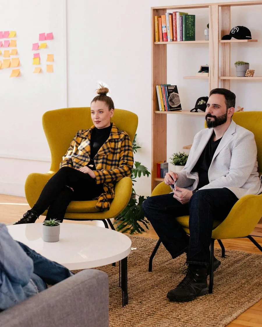 Design consultant discussing product goals with a stakeholder